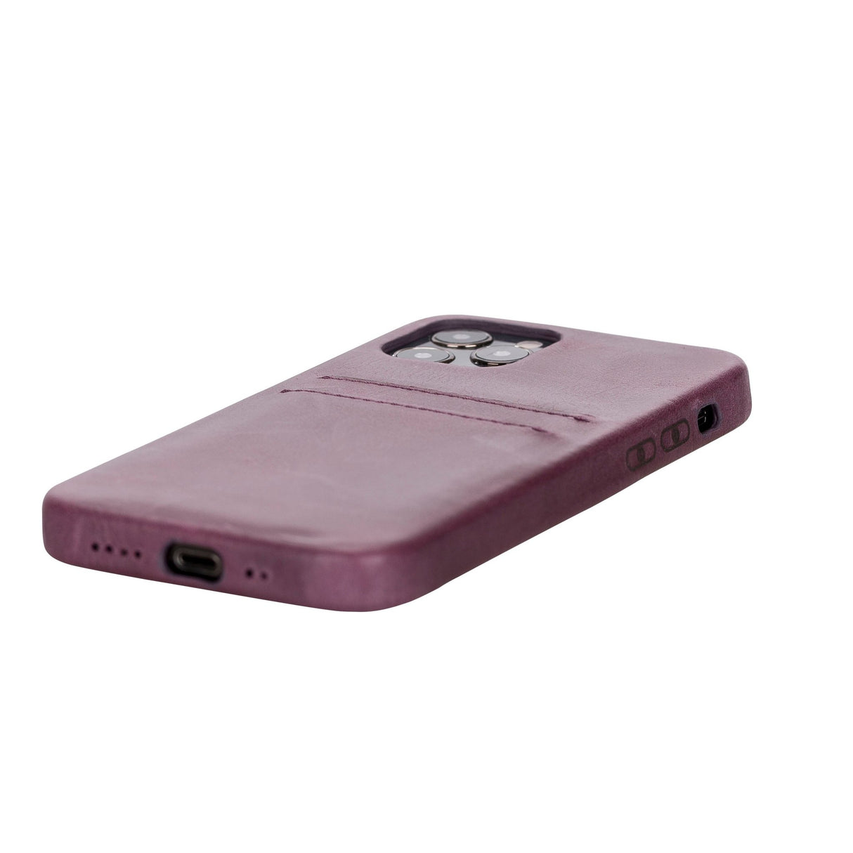 iPhone 12 Pro Snap - on Full Cover Leather Case with Credit Card Slots by Hardiston - premium iPhone 12 Cases