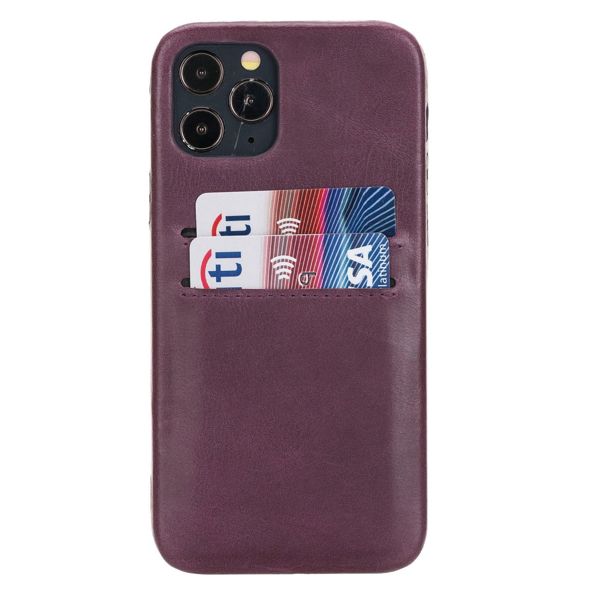 iPhone 12 Snap - on Full Cover Leather Case with Credit Card Slots by Hardiston - premium iPhone 12 Cases