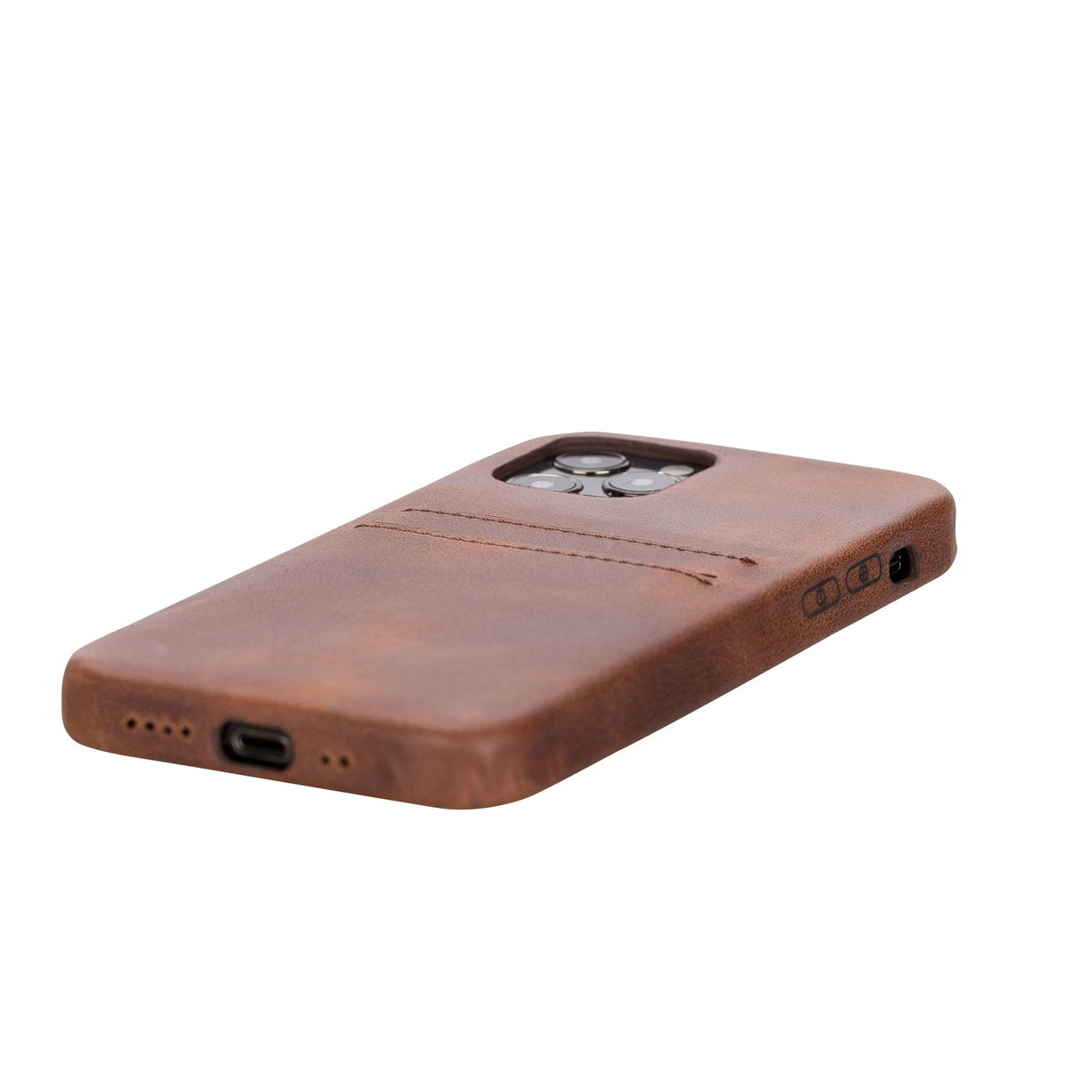 iPhone 12 Snap - on Full Cover Leather Case with Credit Card Slots by Hardiston - premium iPhone 12 Cases