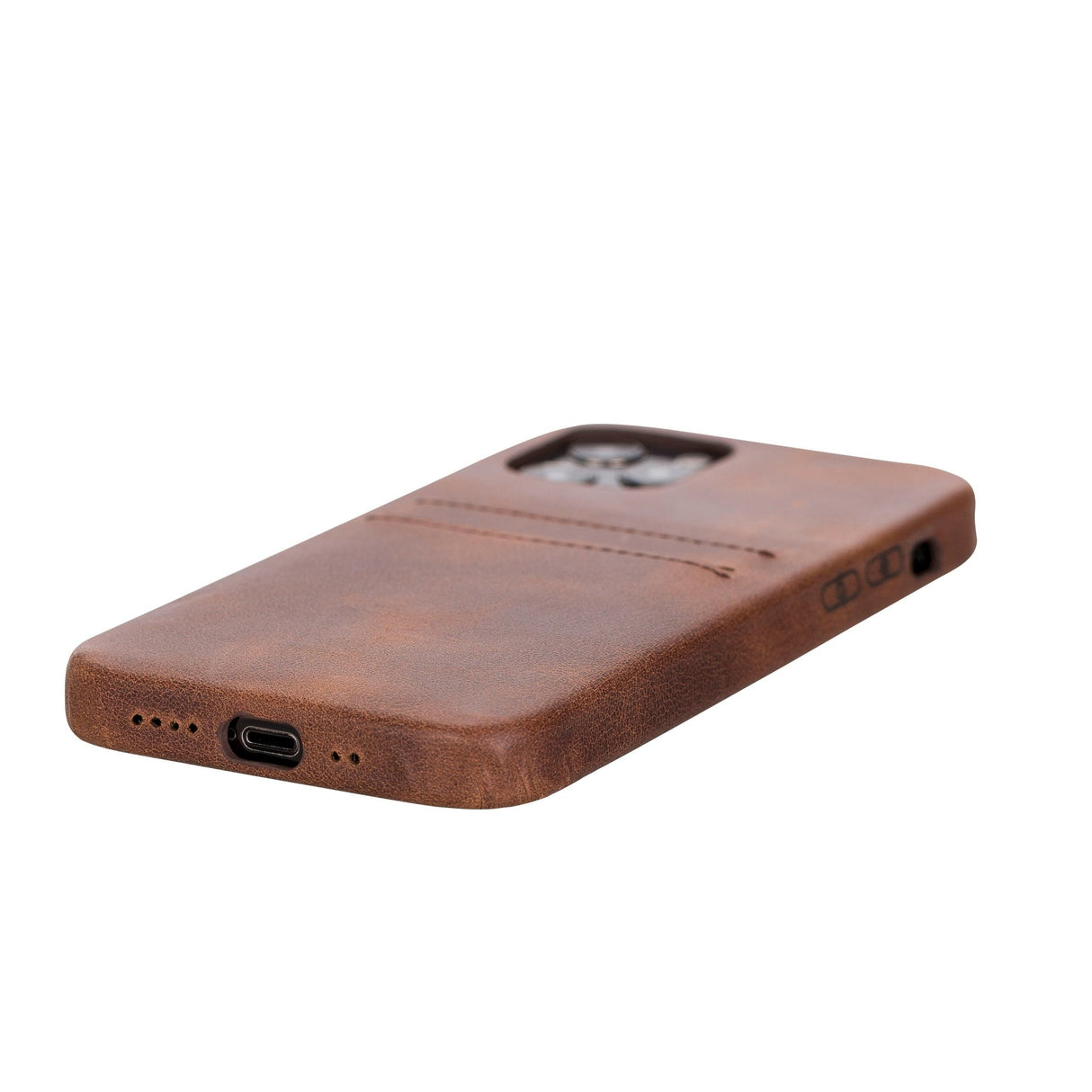 iPhone 12 Snap - on Full Cover Leather Case with Credit Card Slots by Hardiston - premium iPhone 12 Cases