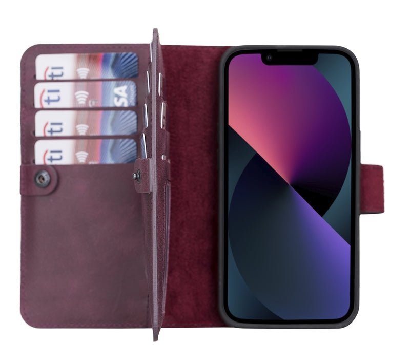 iPhone 13 Leather Dual Wallet Case by Hardiston - premium iPhone 13 Cases