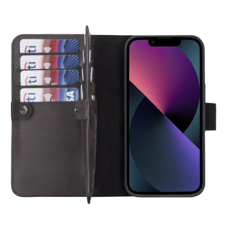 iPhone 13 Leather Dual Wallet Case by Hardiston - premium iPhone 13 Cases