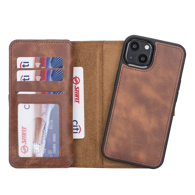 iPhone 13 Leather Dual Wallet Case by Hardiston - premium iPhone 13 Cases
