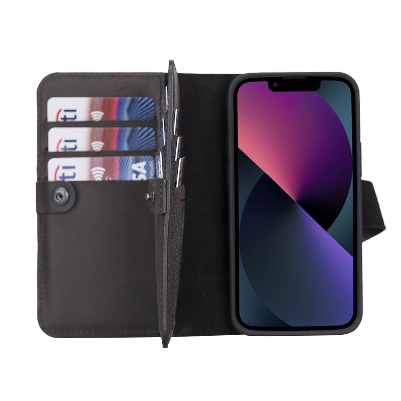 iPhone 13 Mini Leather Dual Wallet Case by Hardiston - premium iPhone 13 Cases