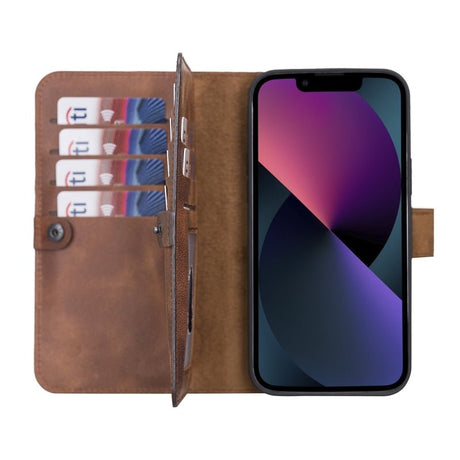 iPhone 13 Pro Leather Dual Wallet Case by Hardiston - premium iPhone 13 Cases