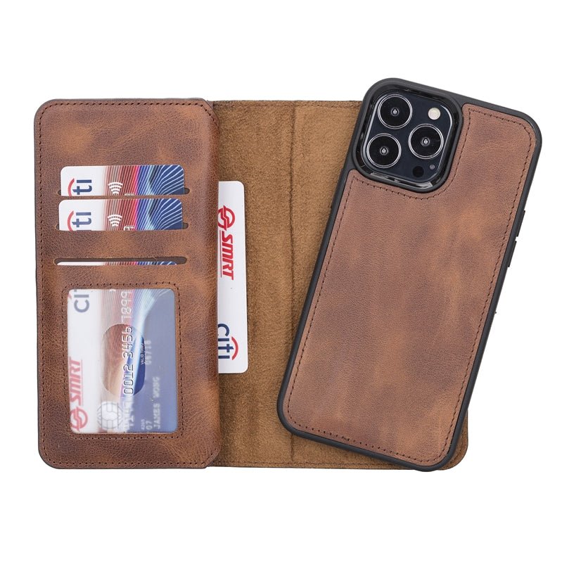 iPhone 13 Pro Max Leather Dual Wallet Case by Hardiston - premium iPhone 13 Cases