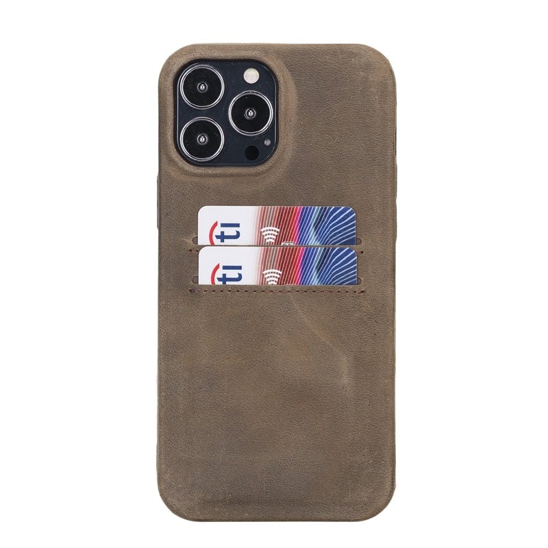 iPhone 13 Pro Max Leather Snap - on wallet case by Hardiston - premium iPhone 13 Cases