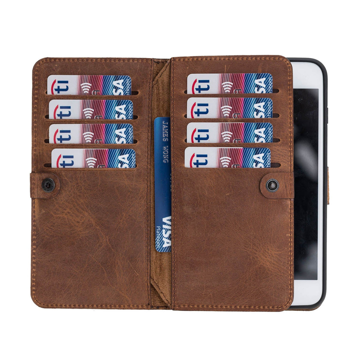 iPhone 8 Plus / iPhone 7 Plus Dual Fold Magnetic Detachable Leather Wallet Case by Hardiston - premium iPhone 7 - 8 - SE Cases