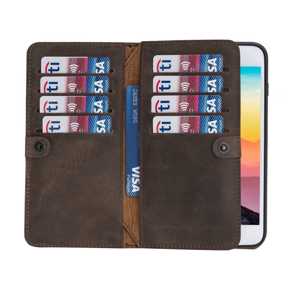 iPhone 8 Plus / iPhone 7 Plus Dual Fold Magnetic Detachable Leather Wallet Case by Hardiston - premium iPhone 7 - 8 - SE Cases