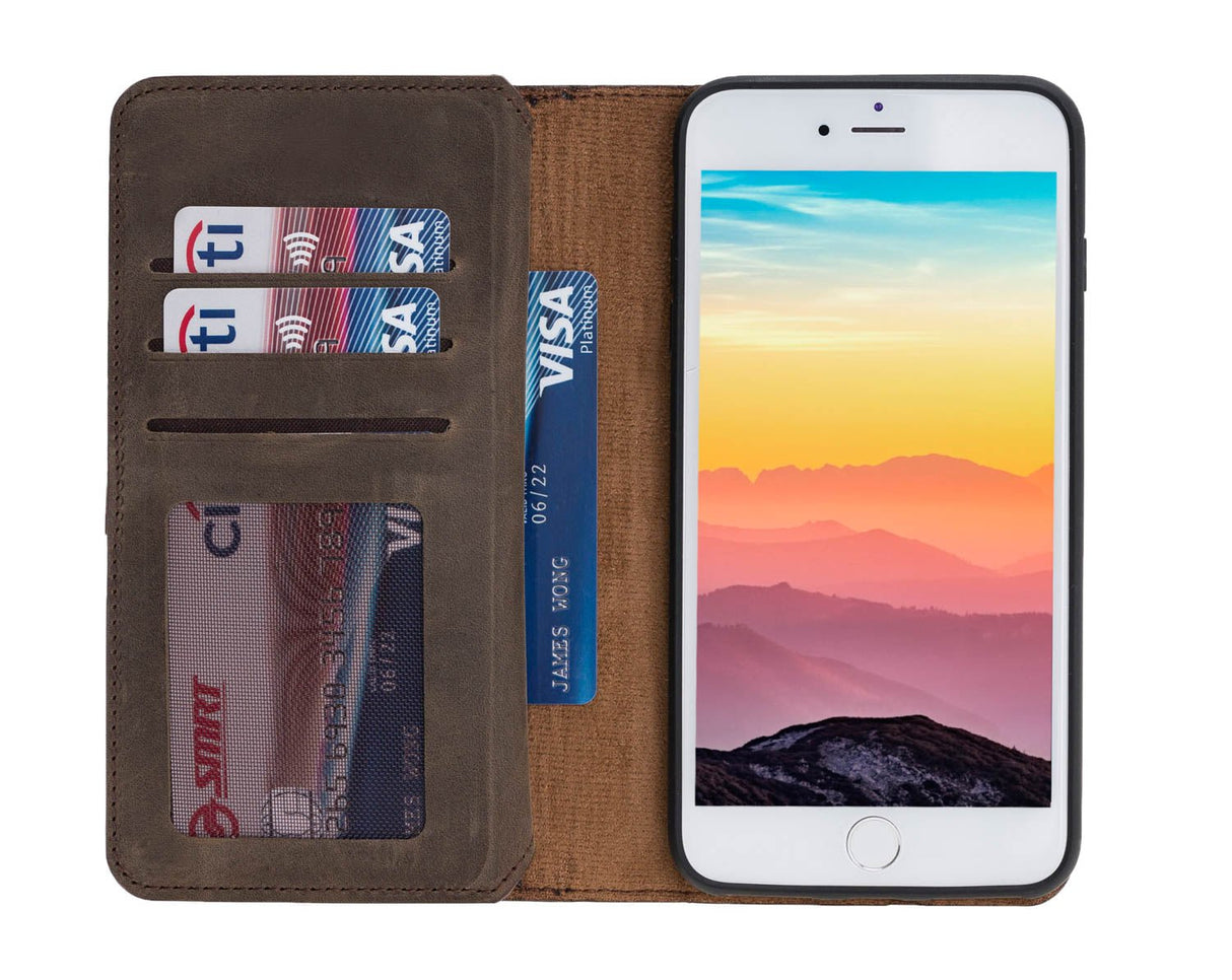 iPhone 8 Plus / iPhone 7 Plus Dual Fold Magnetic Detachable Leather Wallet Case by Hardiston - premium iPhone 7 - 8 - SE Cases