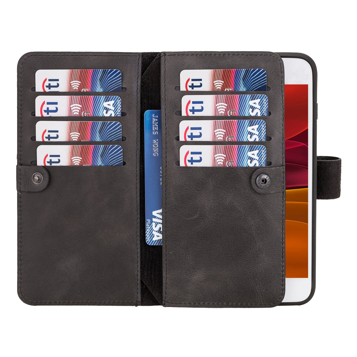 iPhone 8 Plus / iPhone 7 Plus Dual Fold Magnetic Detachable Leather Wallet Case by Hardiston - premium iPhone 7 - 8 - SE Cases