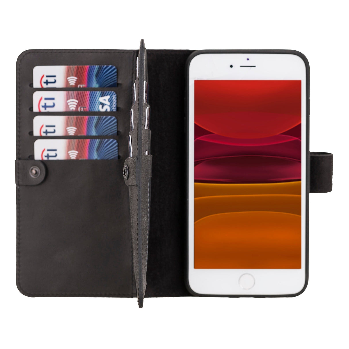 iPhone 8 Plus / iPhone 7 Plus Dual Fold Magnetic Detachable Leather Wallet Case by Hardiston - premium iPhone 7 - 8 - SE Cases