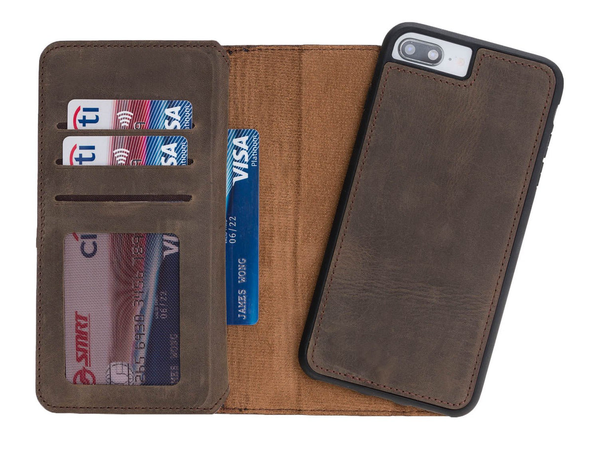 iPhone 8 Plus / iPhone 7 Plus Dual Fold Magnetic Detachable Leather Wallet Case by Hardiston - premium iPhone 7 - 8 - SE Cases