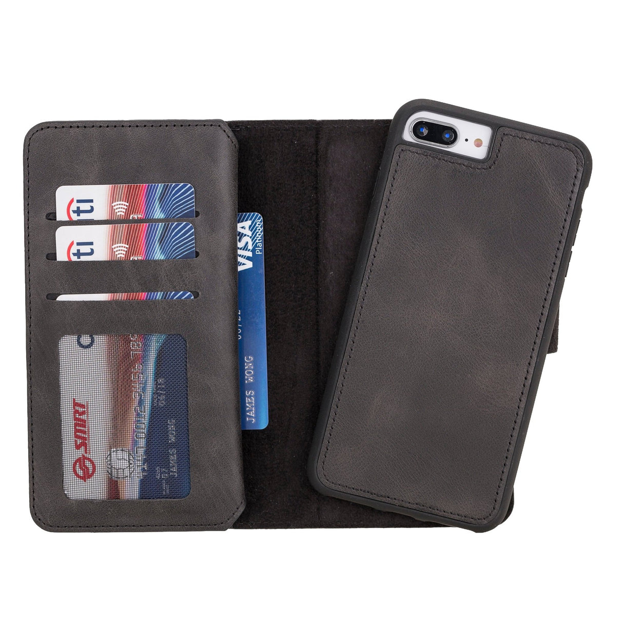 iPhone 8 Plus / iPhone 7 Plus Dual Fold Magnetic Detachable Leather Wallet Case by Hardiston - premium iPhone 7 - 8 - SE Cases
