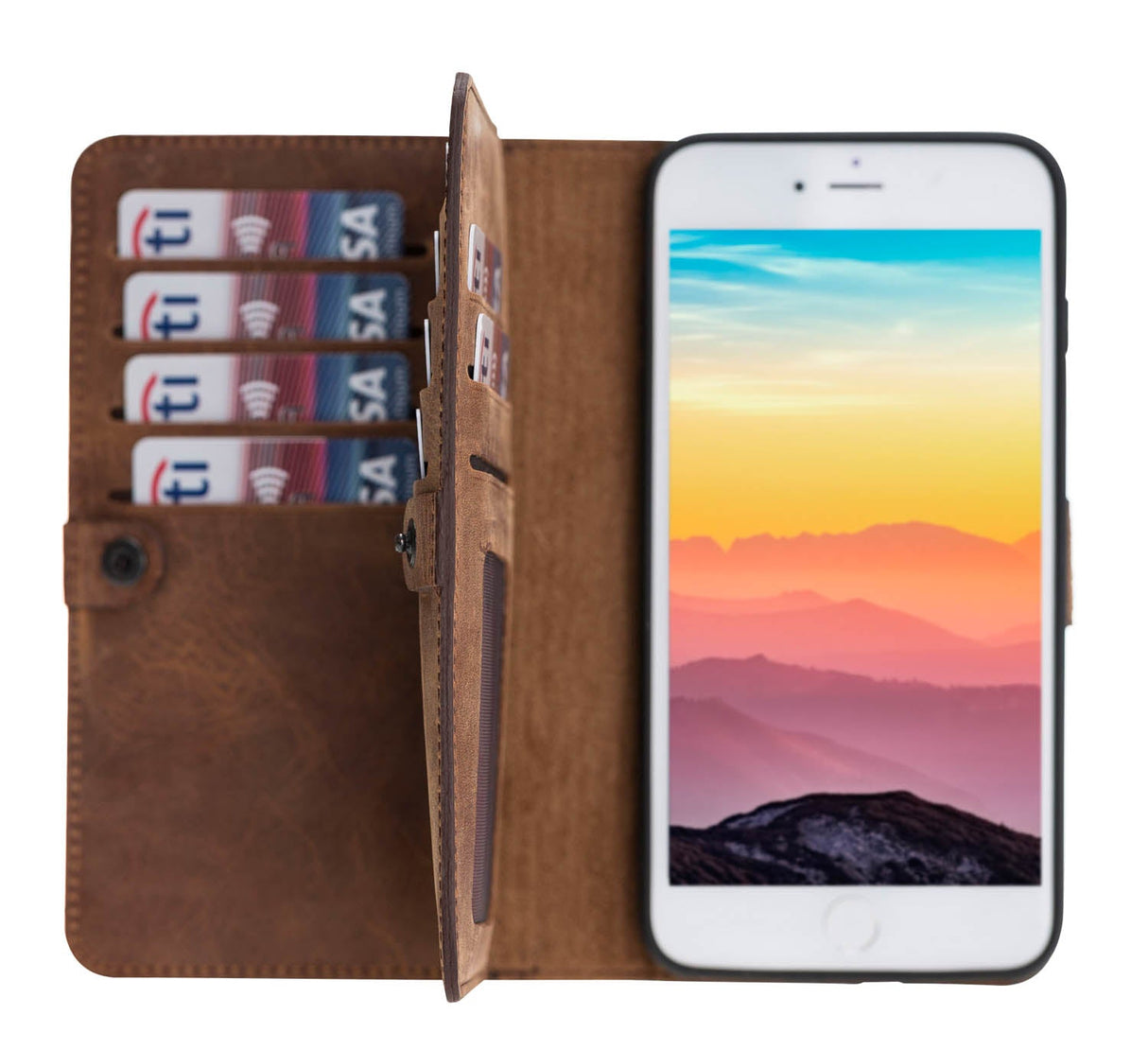 iPhone 8 Plus / iPhone 7 Plus Dual Fold Magnetic Detachable Leather Wallet Case by Hardiston - premium iPhone 7 - 8 - SE Cases