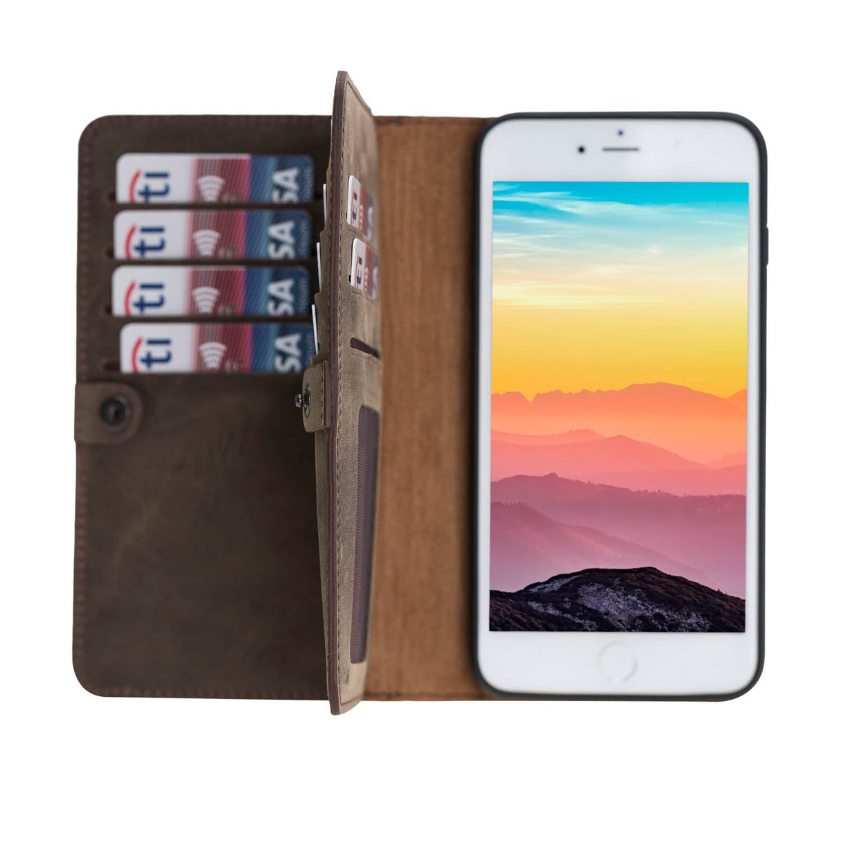 iPhone 8 Plus / iPhone 7 Plus Dual Fold Magnetic Detachable Leather Wallet Case by Hardiston - premium iPhone 7 - 8 - SE Cases