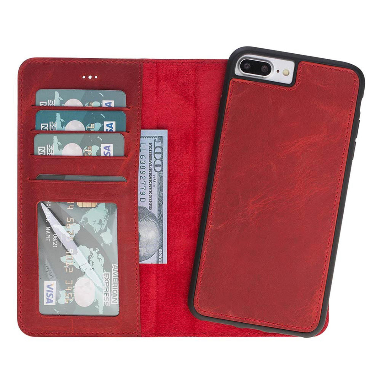 iPhone 8 Plus / iPhone 7 Plus Magnetic Detachable Leather Wallet Case by Hardiston - premium iPhone 7 - 8 - SE Cases
