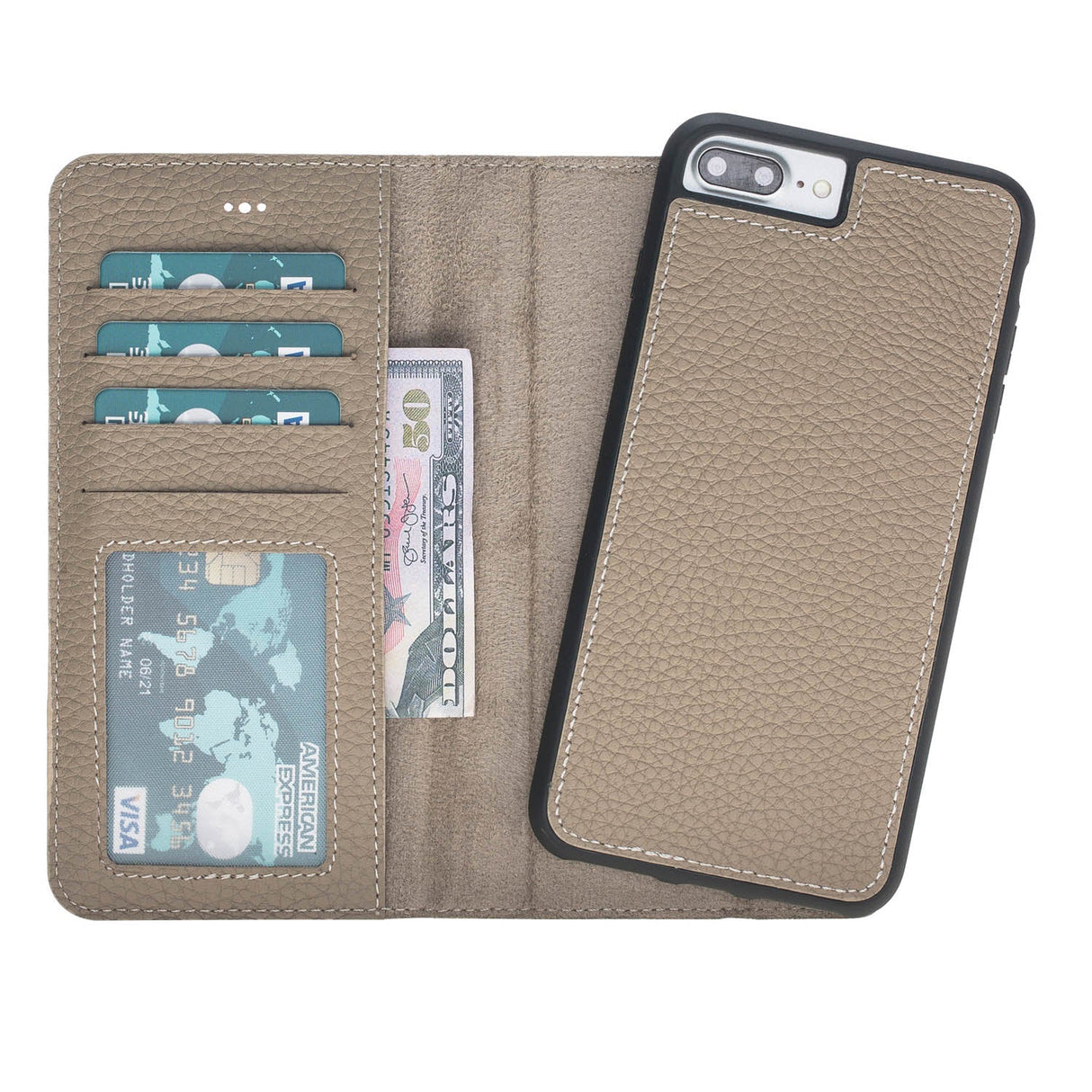 iPhone 8 Plus / iPhone 7 Plus Magnetic Detachable Leather Wallet Case by Hardiston - premium iPhone 7 - 8 - SE Cases