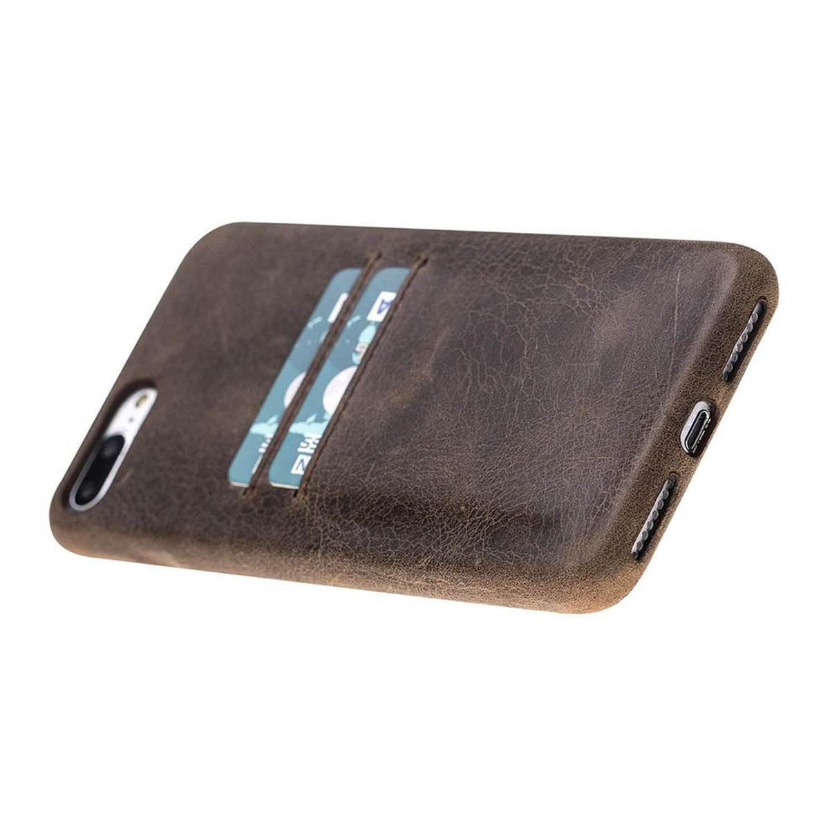 iPhone 8 Plus / iPhone 7 Plus Snap - on Full Cover Leather Case with Credit Card Slots by Hardiston - premium iPhone 7 - 8 - SE Cases