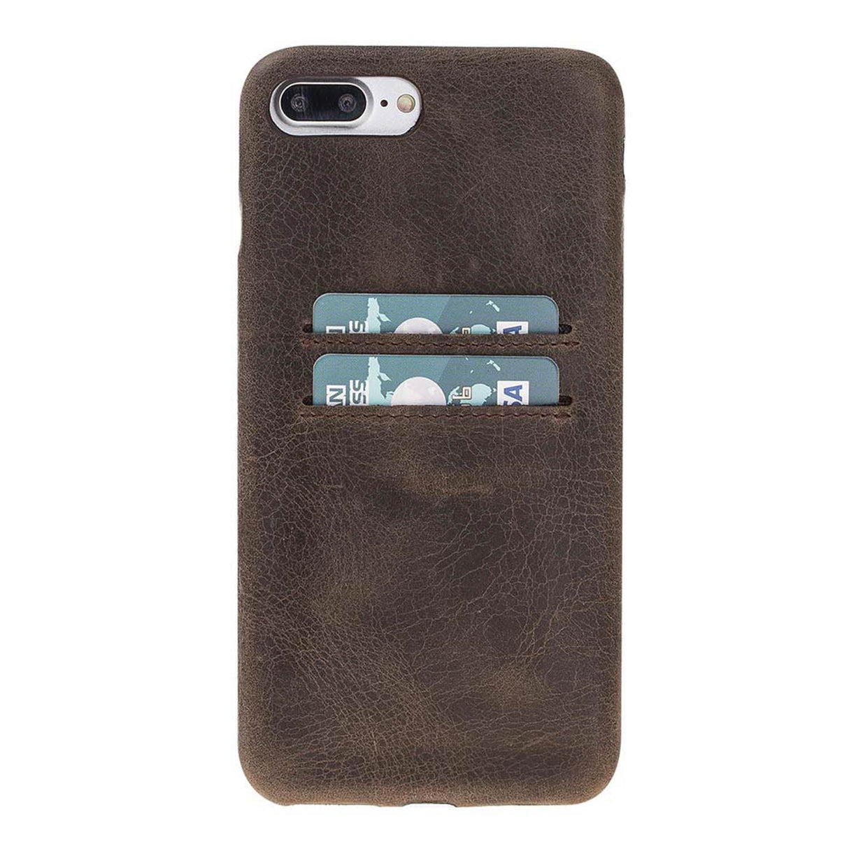 iPhone 8 Plus / iPhone 7 Plus Snap - on Full Cover Leather Case with Credit Card Slots by Hardiston - premium iPhone 7 - 8 - SE Cases