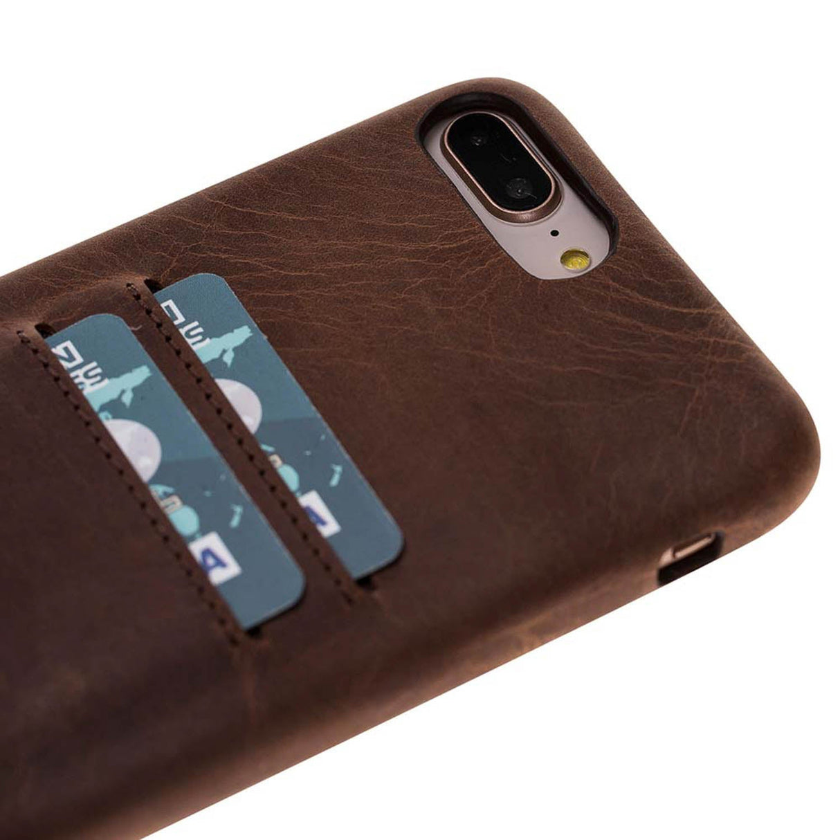 iPhone 8 Plus / iPhone 7 Plus Snap - on Full Cover Leather Case with Credit Card Slots by Hardiston - premium iPhone 7 - 8 - SE Cases