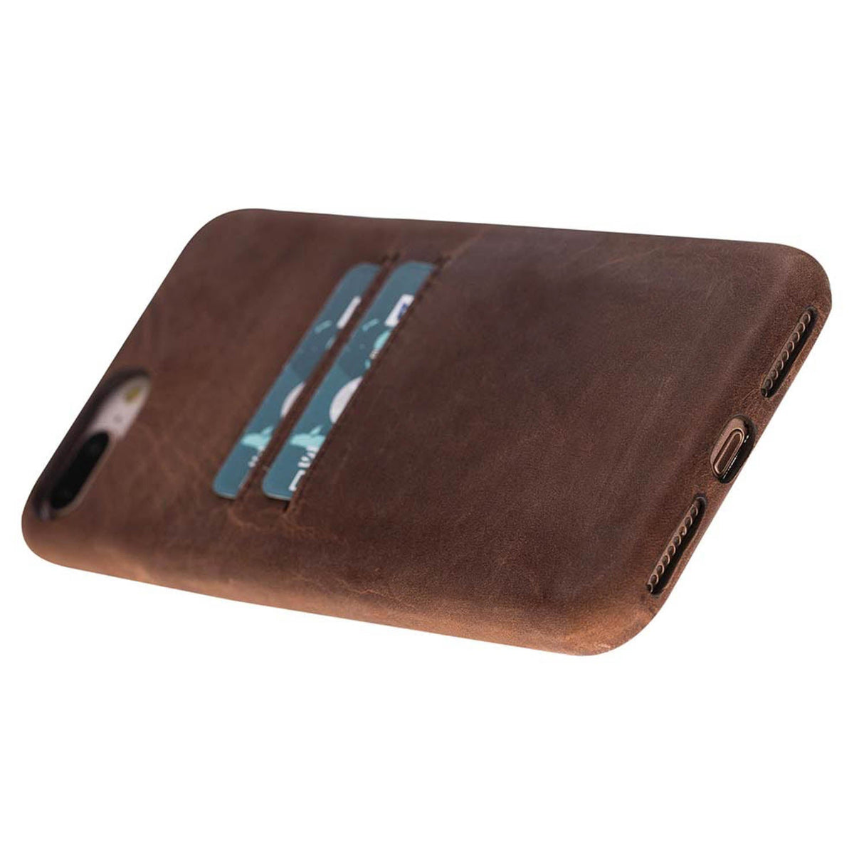 iPhone 8 Plus / iPhone 7 Plus Snap - on Full Cover Leather Case with Credit Card Slots by Hardiston - premium iPhone 7 - 8 - SE Cases