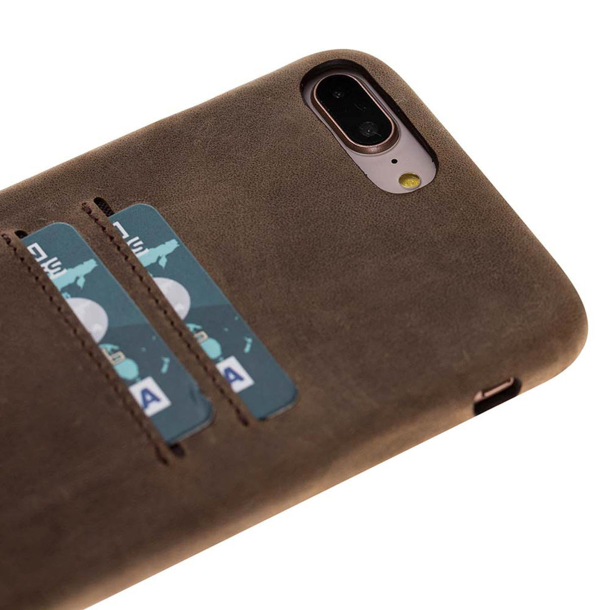 iPhone 8 Plus / iPhone 7 Plus Snap - on Full Cover Leather Case with Credit Card Slots by Hardiston - premium iPhone 7 - 8 - SE Cases