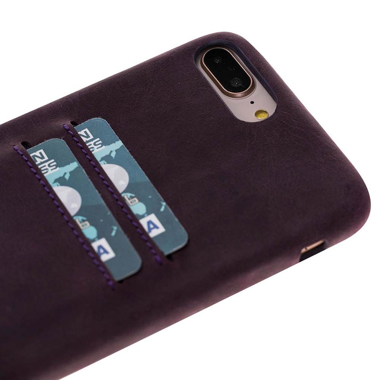 iPhone 8 Plus / iPhone 7 Plus Snap - on Full Cover Leather Case with Credit Card Slots by Hardiston - premium iPhone 7 - 8 - SE Cases
