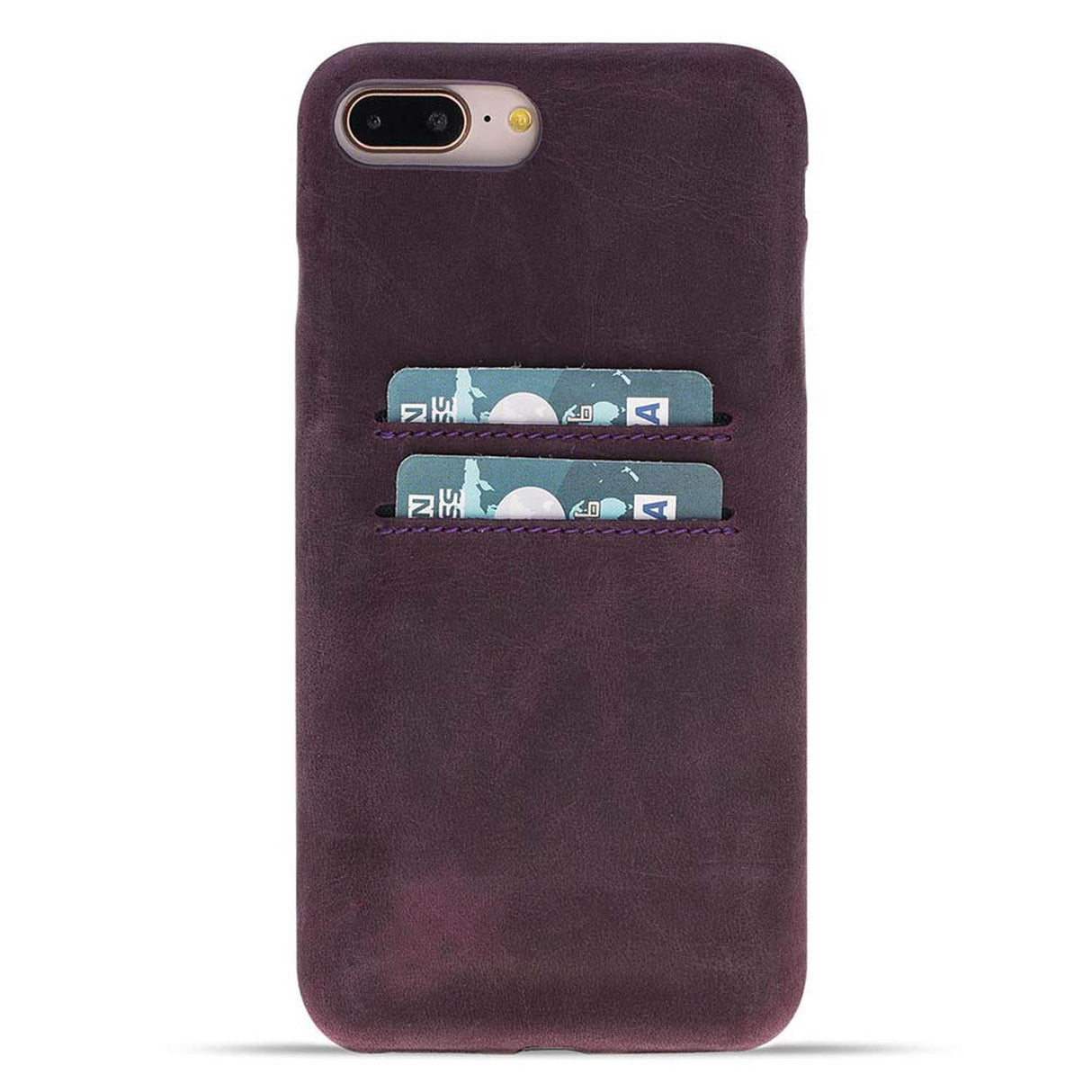 iPhone 8 Plus / iPhone 7 Plus Snap - on Full Cover Leather Case with Credit Card Slots by Hardiston - premium mws_apo_generated
