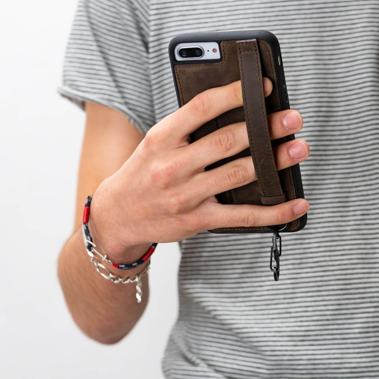 iPhone 8 Plus / iPhone 7 Plus Snap - on Leather Grip Case by Hardiston - premium iPhone 7 - 8 - SE Cases