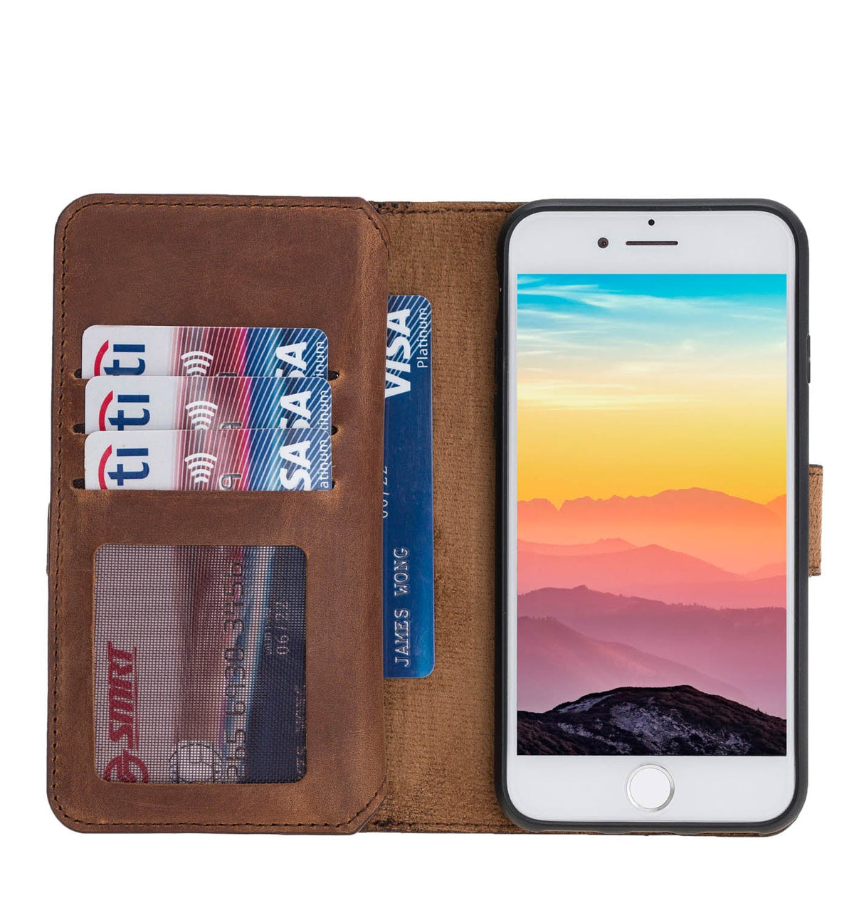 iPhone SE / iPhone 8 / iPhone 7 Dual Fold Magnetic Detachable Leather Wallet Case by Hardiston - premium iPhone 7 - 8 - SE Cases