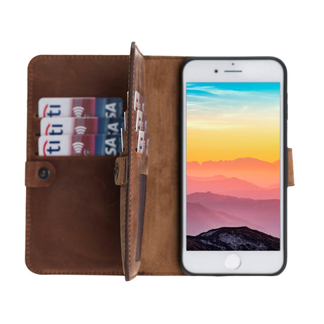 iPhone SE / iPhone 8 / iPhone 7 Dual Fold Magnetic Detachable Leather Wallet Case by Hardiston - premium iPhone 7 - 8 - SE Cases