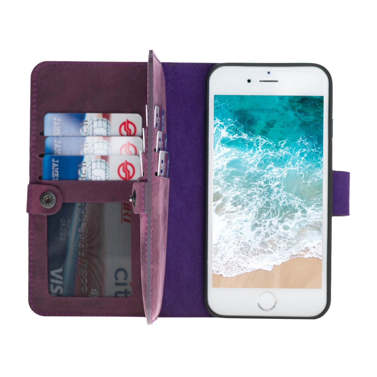 iPhone SE / iPhone 8 / iPhone 7 Dual Fold Magnetic Detachable Leather Wallet Case by Hardiston - premium iPhone 7 - 8 - SE Cases