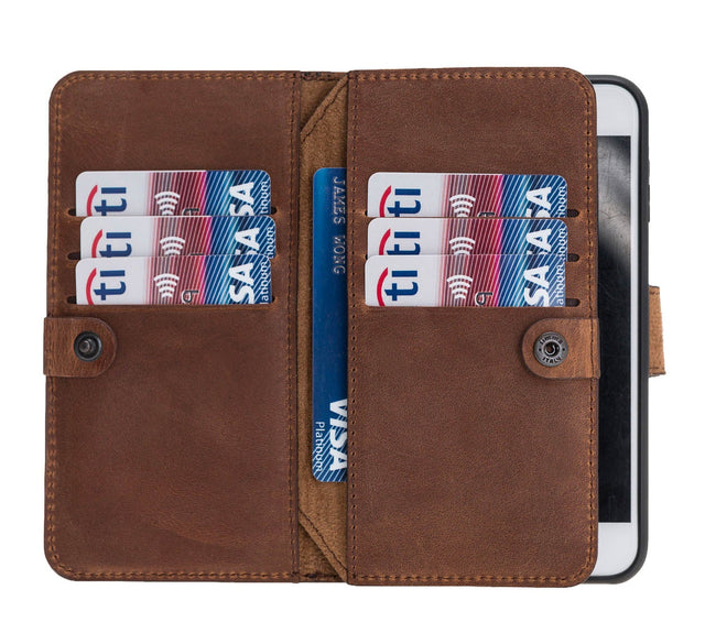 iPhone SE / iPhone 8 / iPhone 7 Dual Fold Magnetic Detachable Leather Wallet Case by Hardiston - premium iPhone 7 - 8 - SE Cases