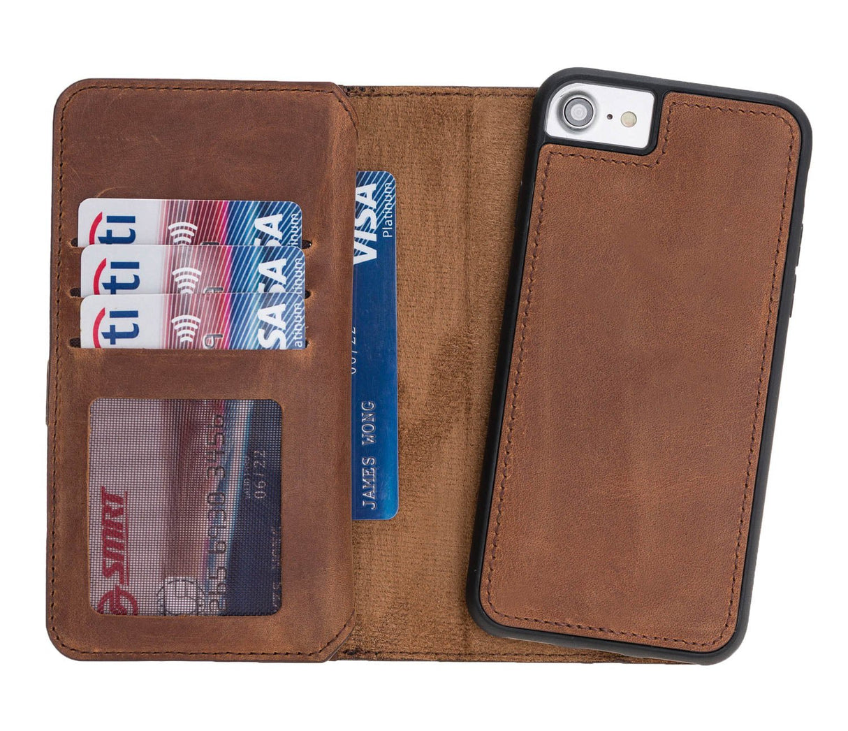 iPhone SE / iPhone 8 / iPhone 7 Dual Fold Magnetic Detachable Leather Wallet Case by Hardiston - premium iPhone 7 - 8 - SE Cases
