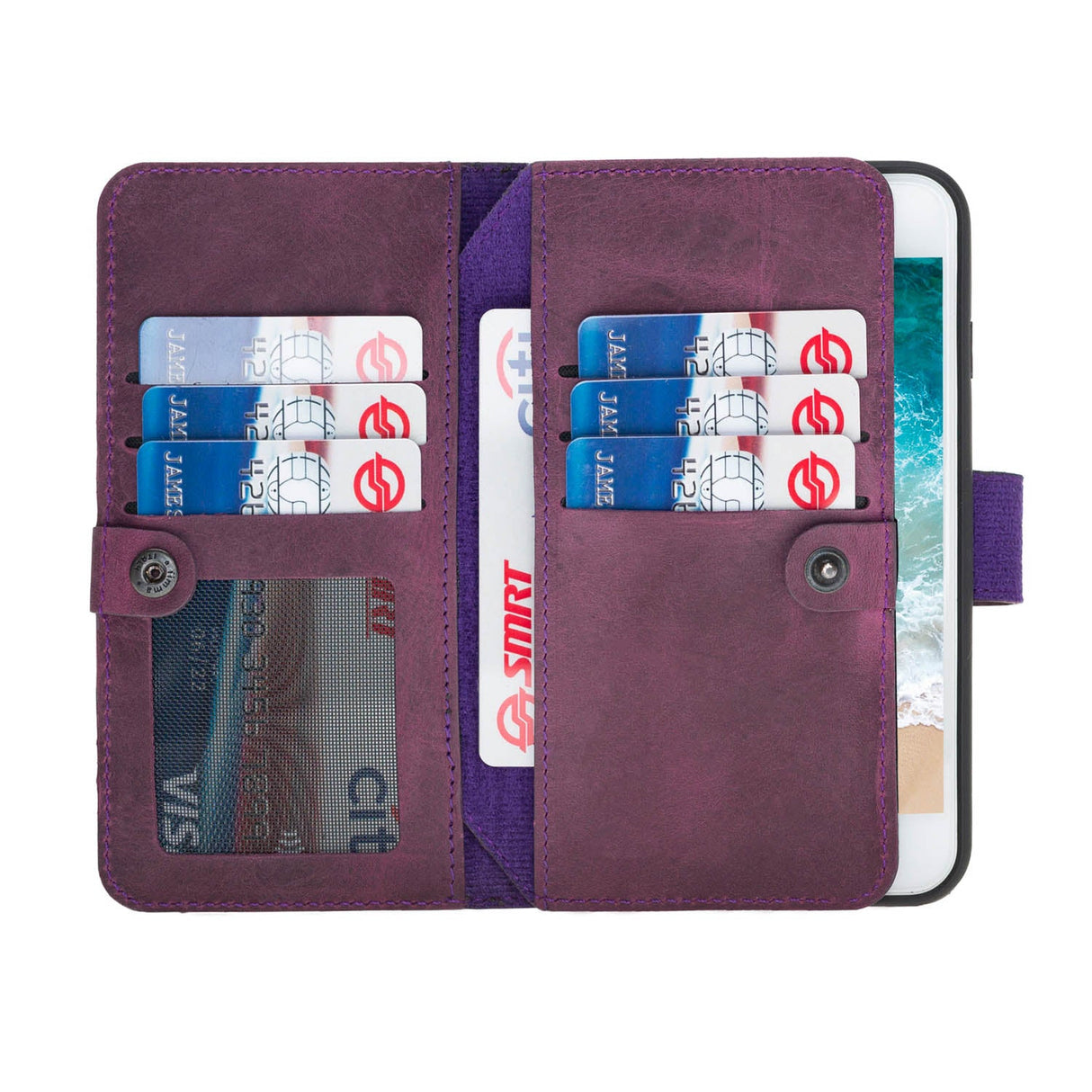 iPhone SE / iPhone 8 / iPhone 7 Dual Fold Magnetic Detachable Leather Wallet Case by Hardiston - premium mws_apo_generated