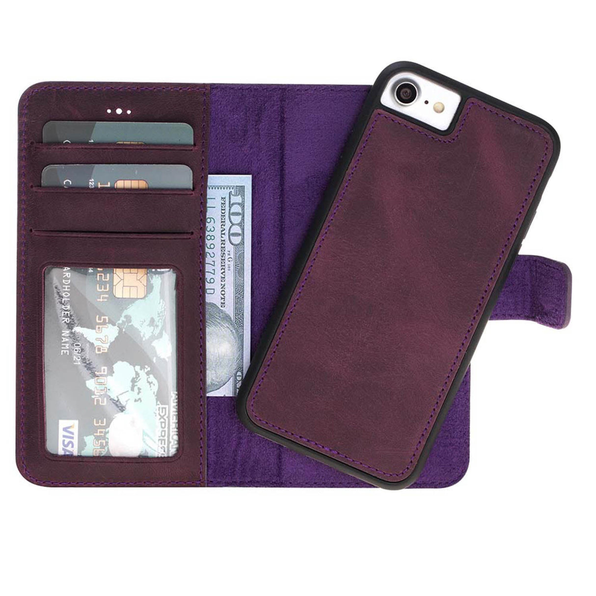 iPhone SE / iPhone 8 / iPhone 7 Leather Wallet Case by Hardiston - premium iPhone 7 - 8 - SE Cases