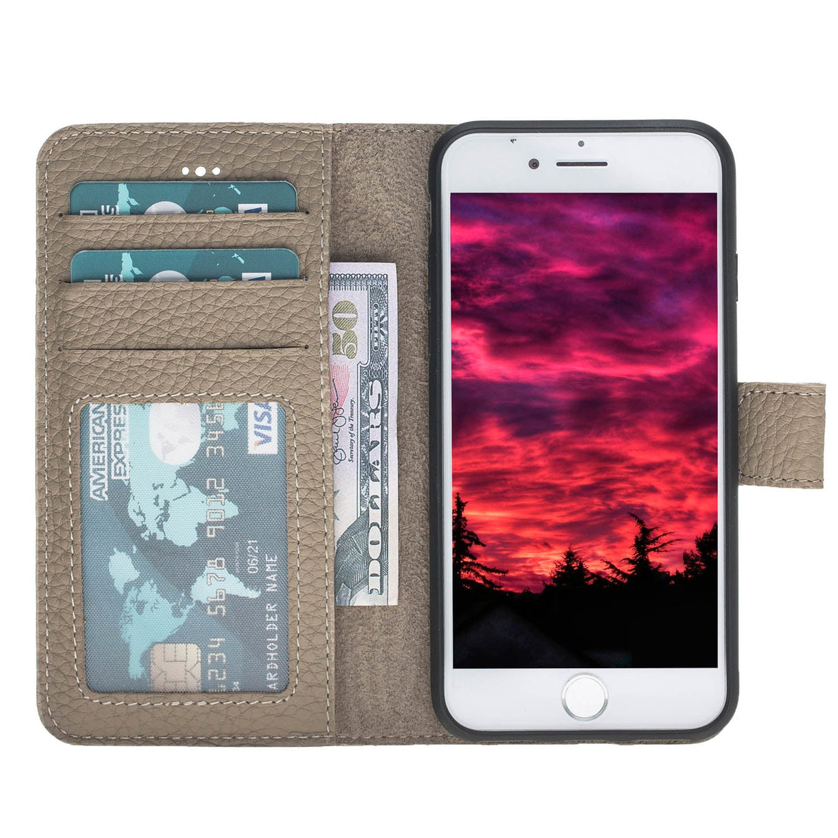 iPhone SE / iPhone 8 / iPhone 7 Leather Wallet Case by Hardiston - premium iPhone 7 - 8 - SE Cases