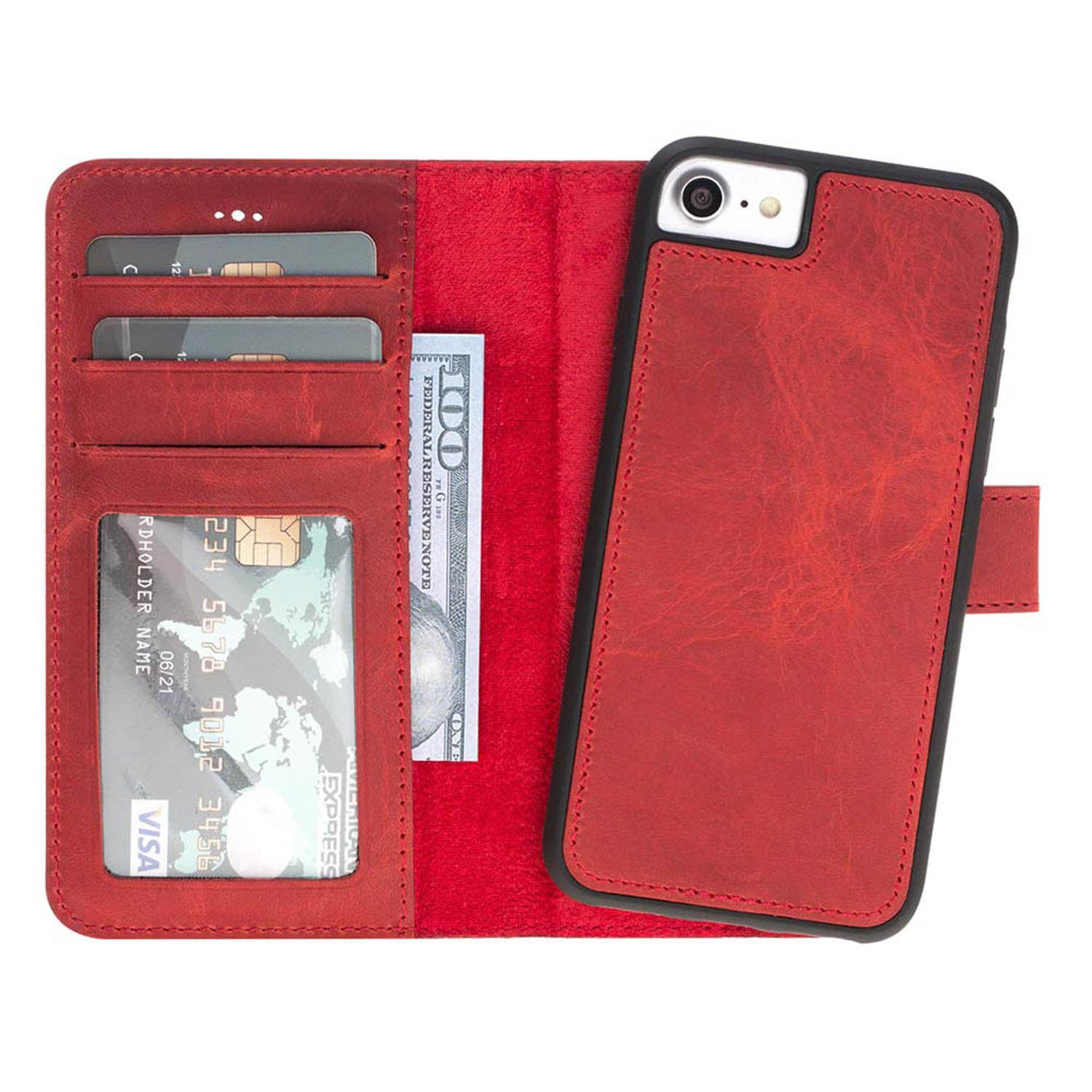 iPhone SE / iPhone 8 / iPhone 7 Leather Wallet Case by Hardiston - premium iPhone 7 - 8 - SE Cases