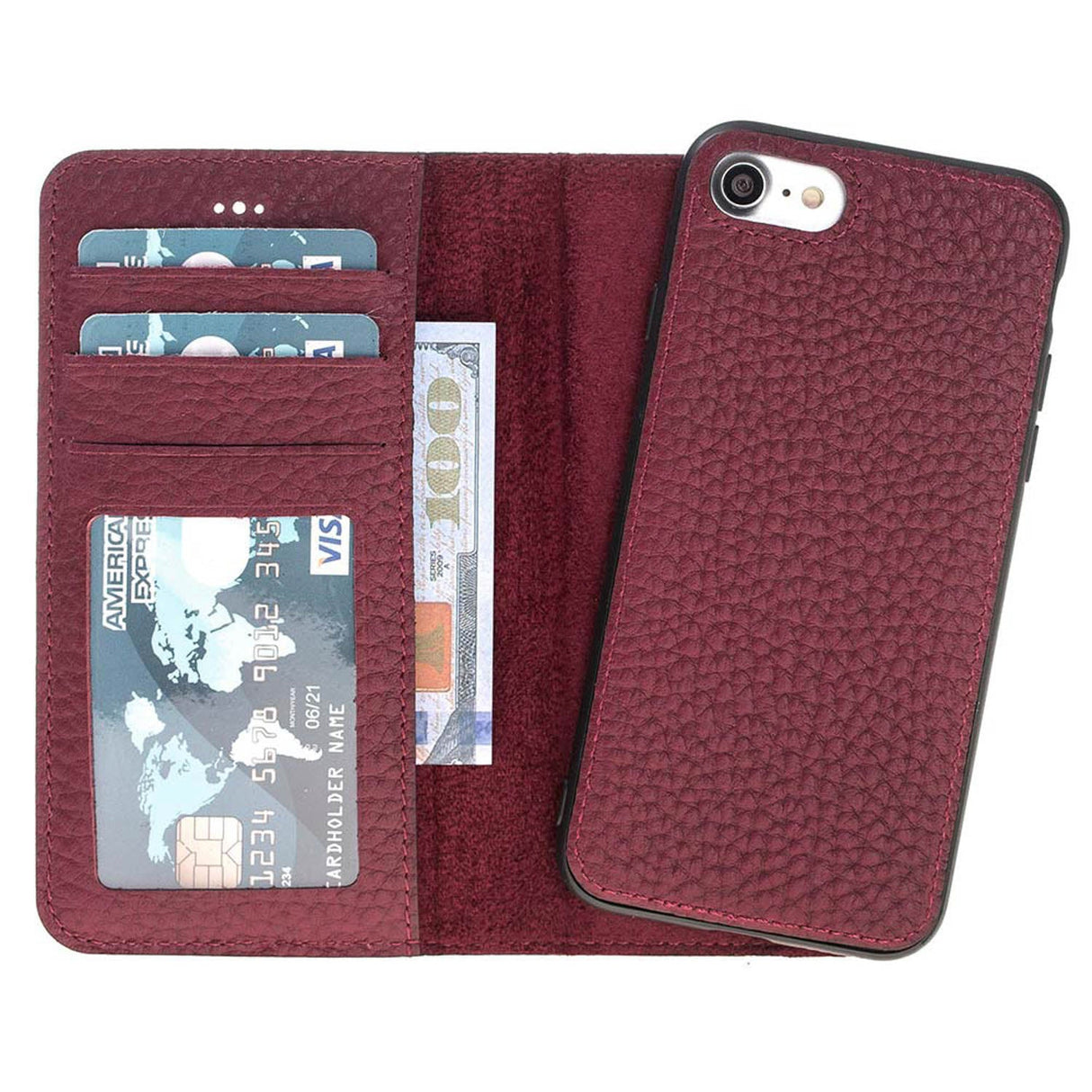 iPhone SE / iPhone 8 / iPhone 7 Leather Wallet Case by Hardiston - premium iPhone 7 - 8 - SE Cases