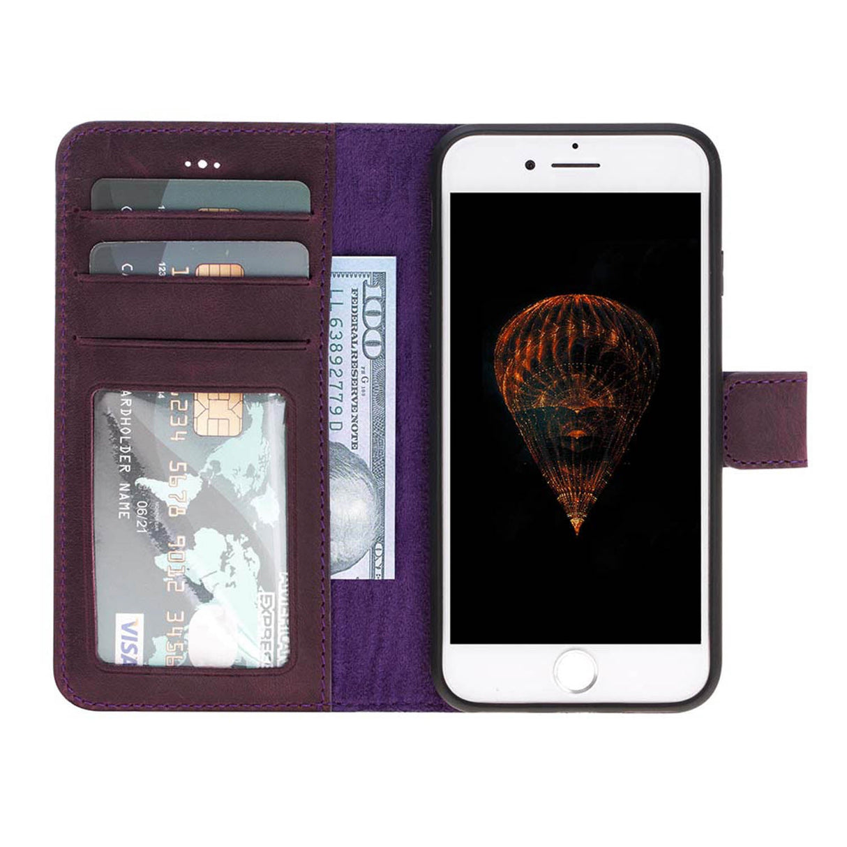 iPhone SE / iPhone 8 / iPhone 7 Leather Wallet Case by Hardiston - premium iPhone 7 - 8 - SE Cases