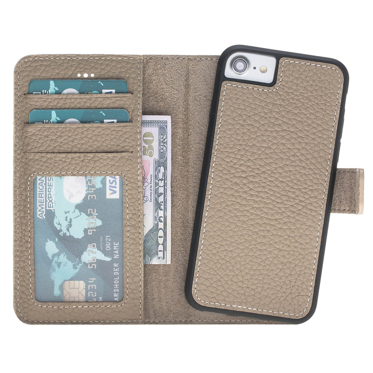 iPhone SE / iPhone 8 / iPhone 7 Leather Wallet Case by Hardiston - premium iPhone 7 - 8 - SE Cases