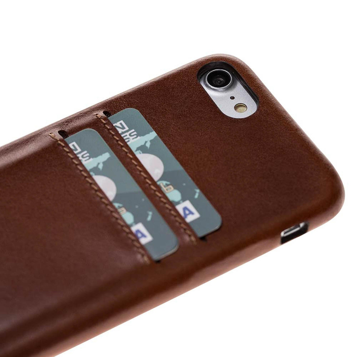iPhone SE / iPhone 8 / iPhone 7 Snap - on Full Cover Leather Case with Credit Cards by Hardiston - premium iPhone 7 - 8 - SE Cases