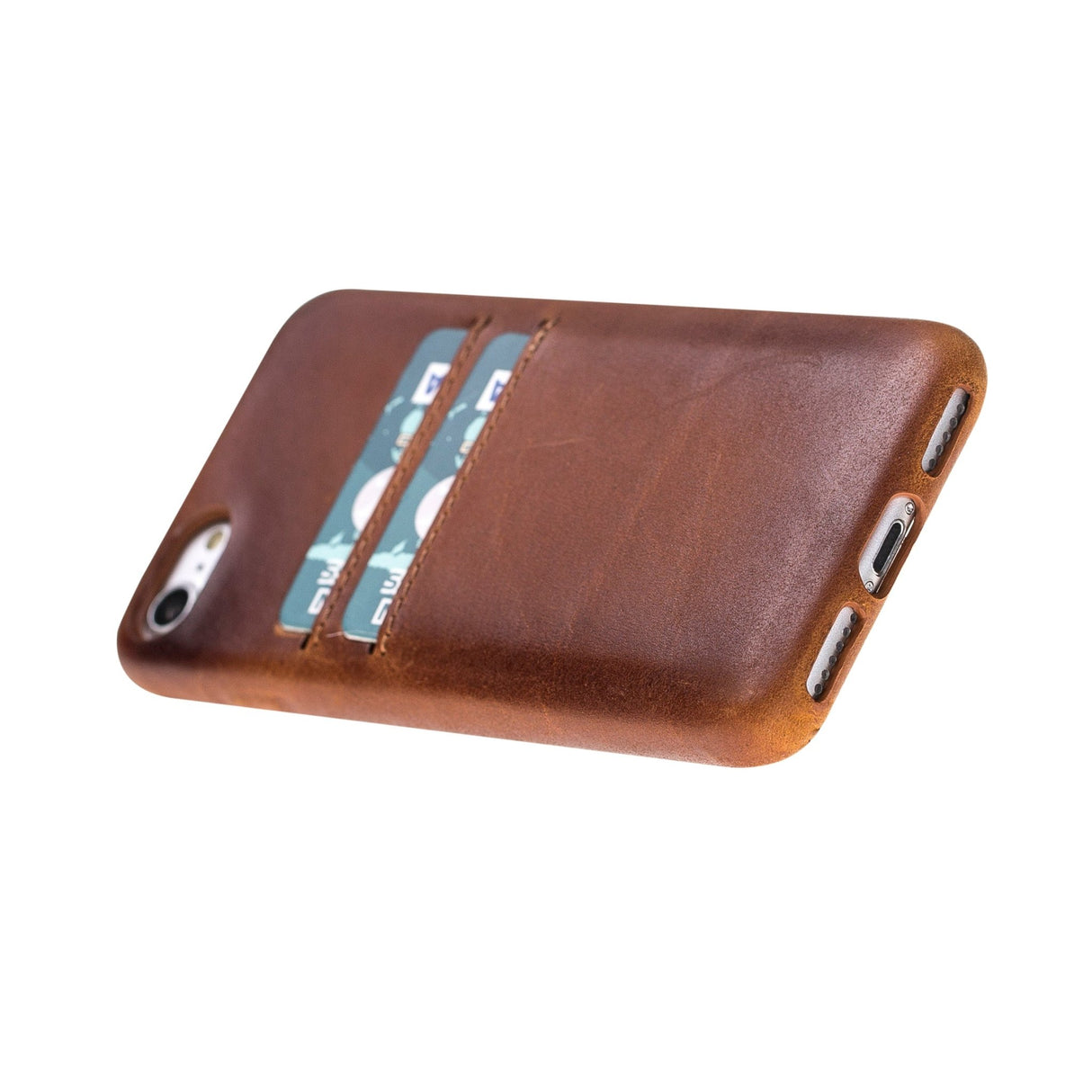 iPhone SE / iPhone 8 / iPhone 7 Snap - on Full Cover Leather Case with Credit Cards by Hardiston - premium iPhone 7 - 8 - SE Cases