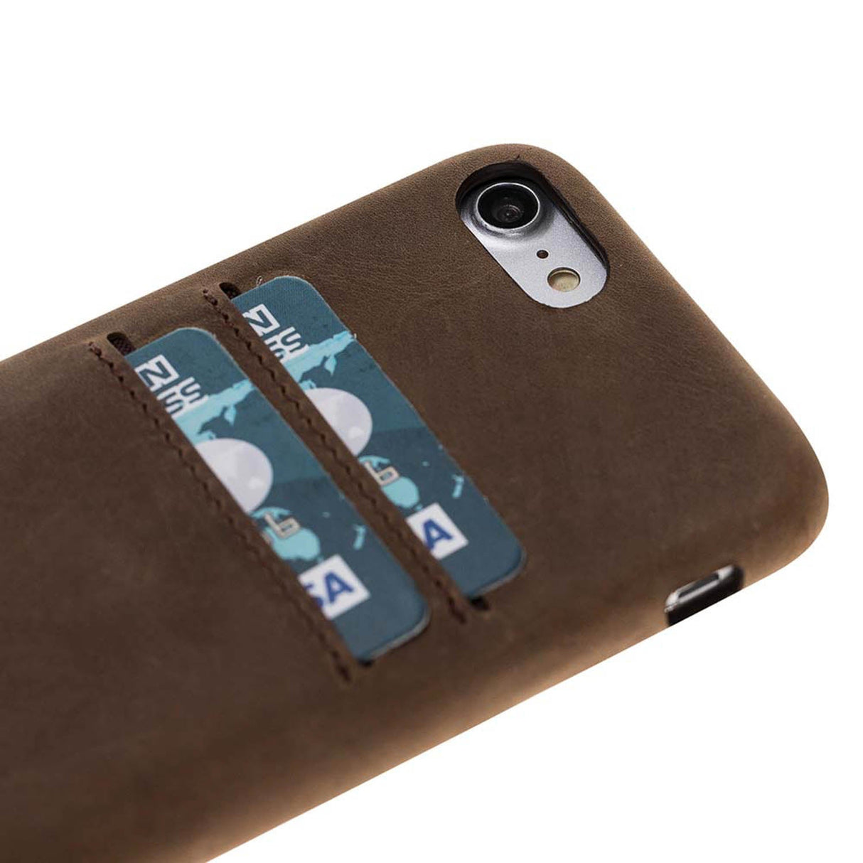 iPhone SE / iPhone 8 / iPhone 7 Snap - on Full Cover Leather Case with Credit Cards by Hardiston - premium iPhone 7 - 8 - SE Cases