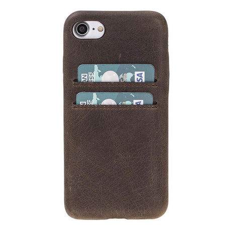 iPhone SE / iPhone 8 / iPhone 7 Snap - on Full Cover Leather Case with Credit Cards by Hardiston - premium iPhone 7 - 8 - SE Cases
