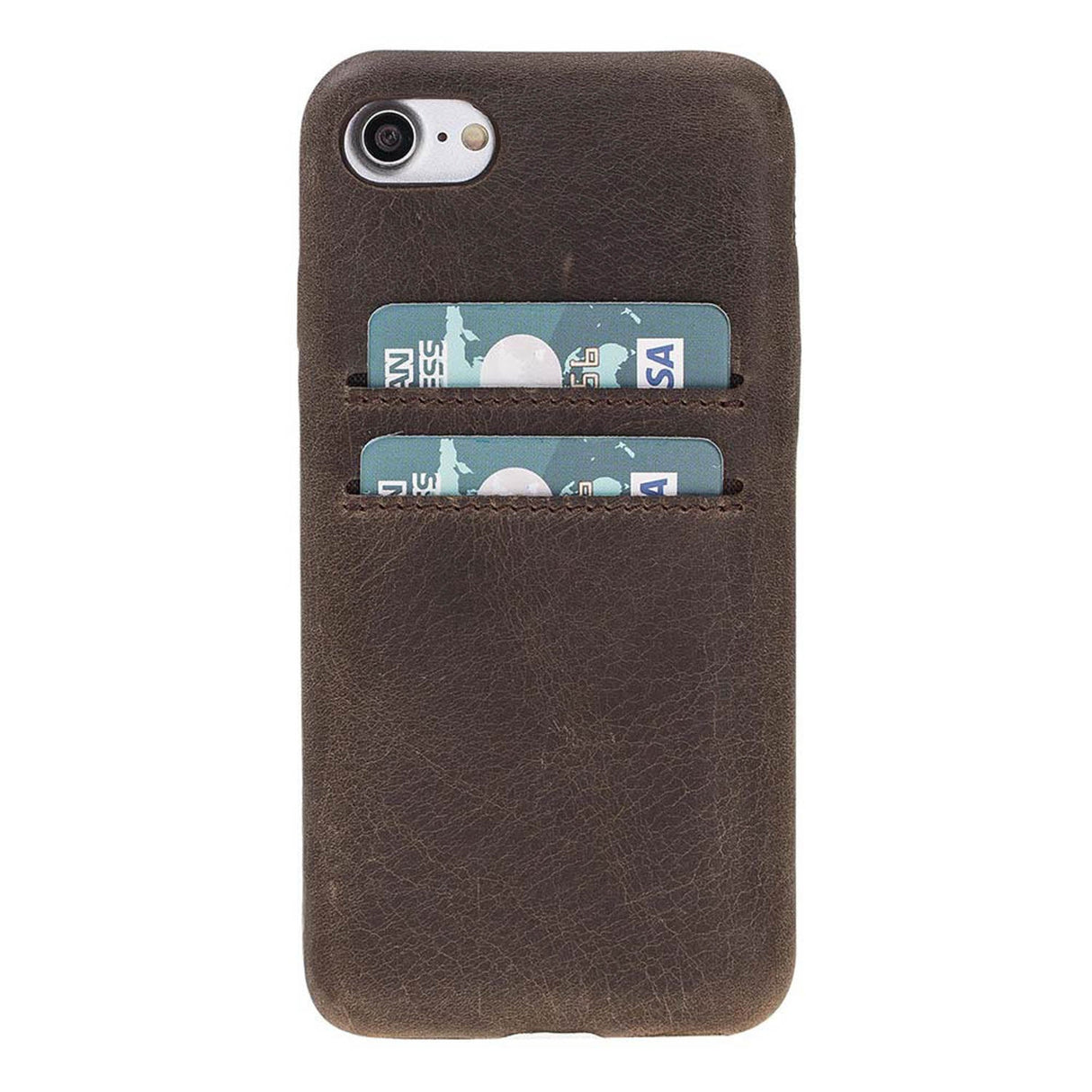 iPhone SE / iPhone 8 / iPhone 7 Snap - on Full Cover Leather Case with Credit Cards by Hardiston - premium iPhone 7 - 8 - SE Cases