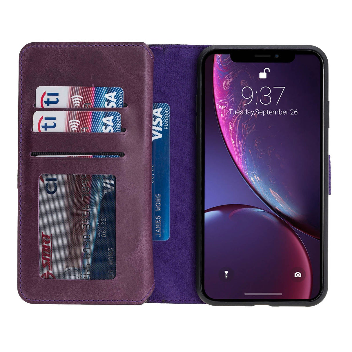 iPhone X / XS Dual Fold Magnetic Detachable Leather Wallet Case by Hardiston - premium iPhone 10 (X) Cases