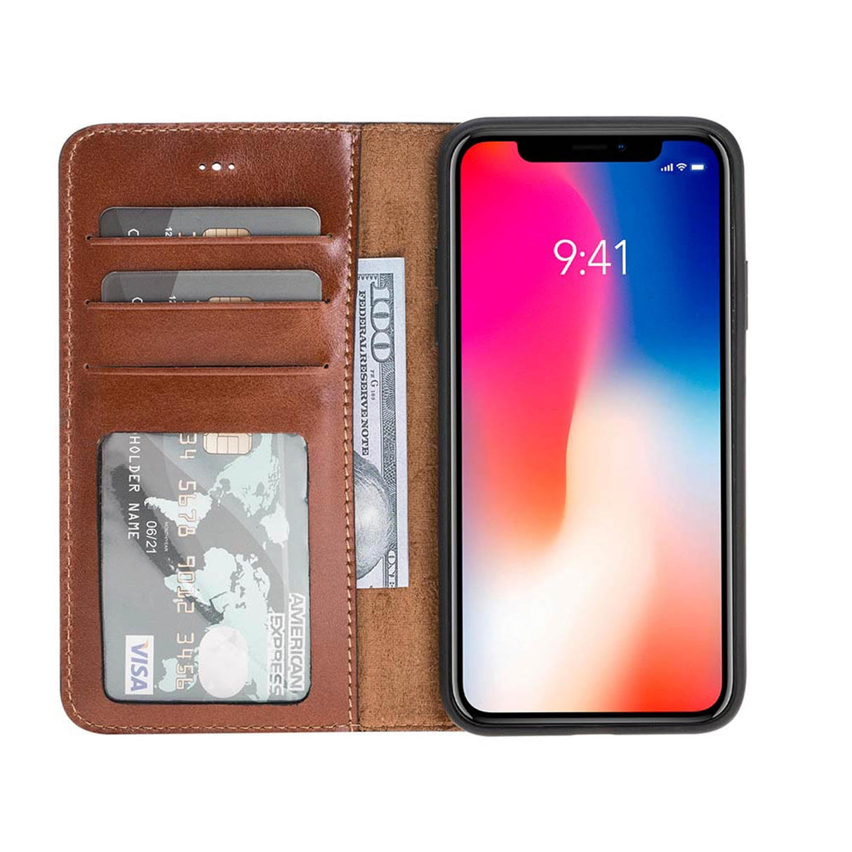 iPhone X / XS Leather Wallet Case by Hardiston - premium iPhone 10 (X) Cases