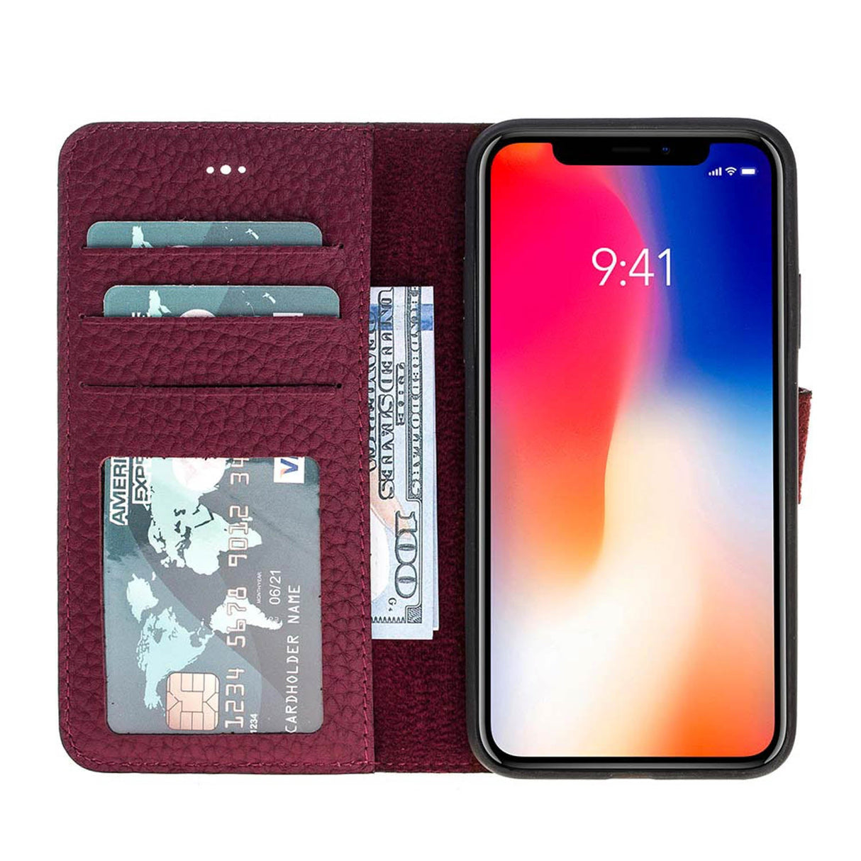 iPhone X / XS Leather Wallet Case by Hardiston - premium iPhone 10 (X) Cases